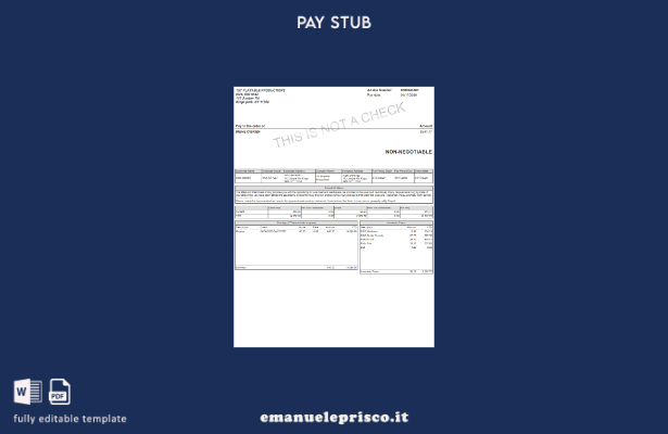 modello di busta paga di Playable Productions stile verificato